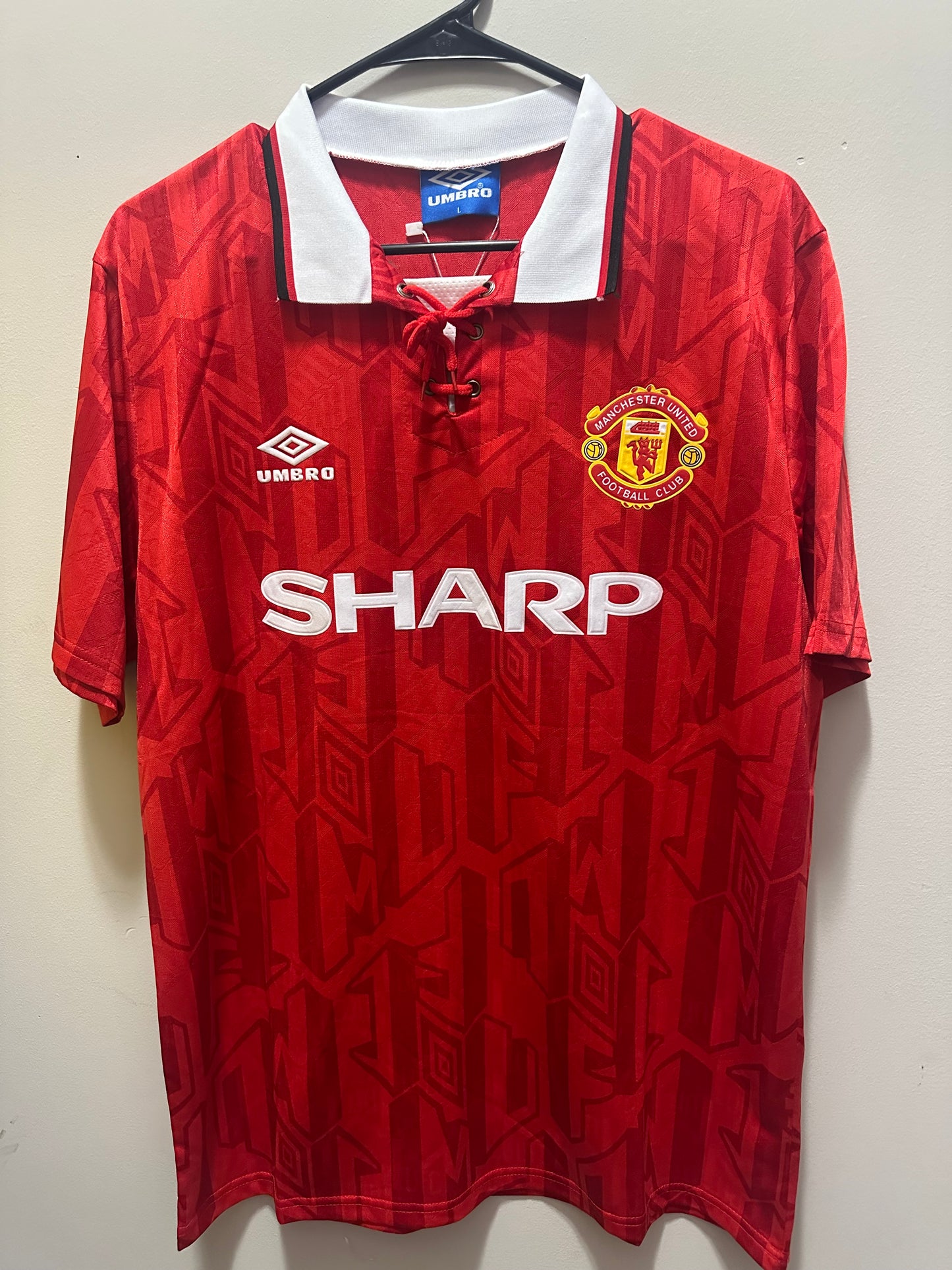 MAN UNITED ADULT David Beckham RETRO Man United Adult Large