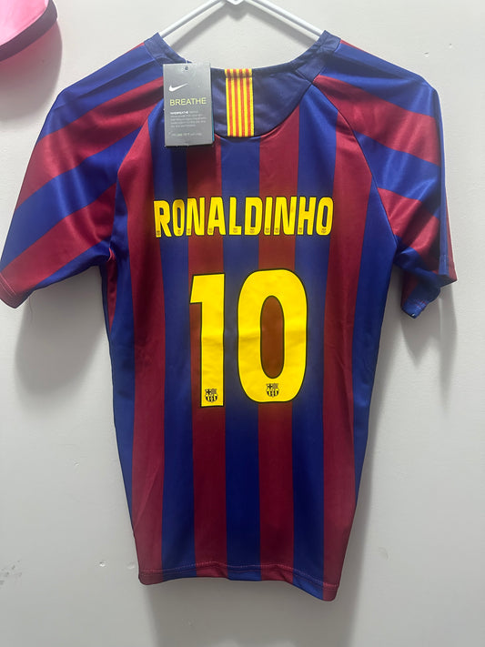 Barcelona RONALDINHO YOUTH LARGE Home Retro